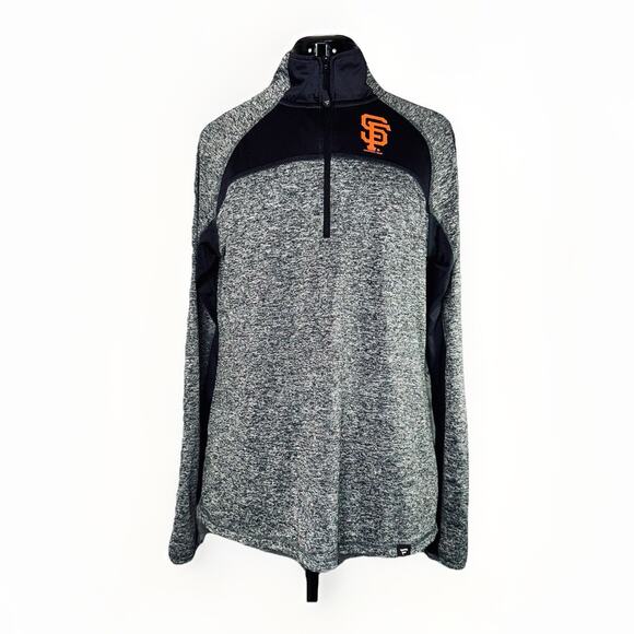 San Francisco 49ers Fanatics Large Heather Gray 1/4 Zip Pullover Jacket NFL - Picture 1 of 10